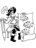 A coloring page of piet piraat